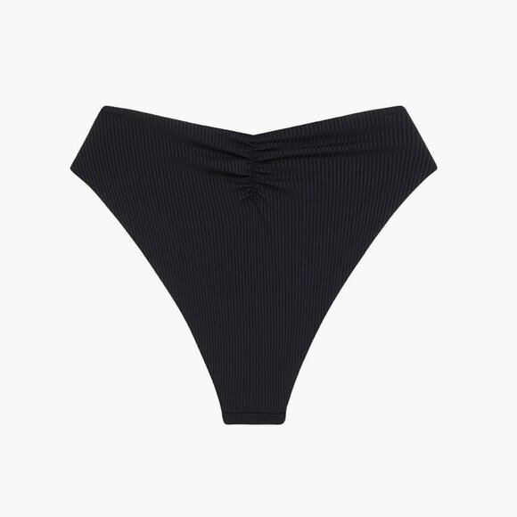 NWT Montce Paula Tie Up Bikini Bottom in Black Rib Size Medium - Picture 2 of 7